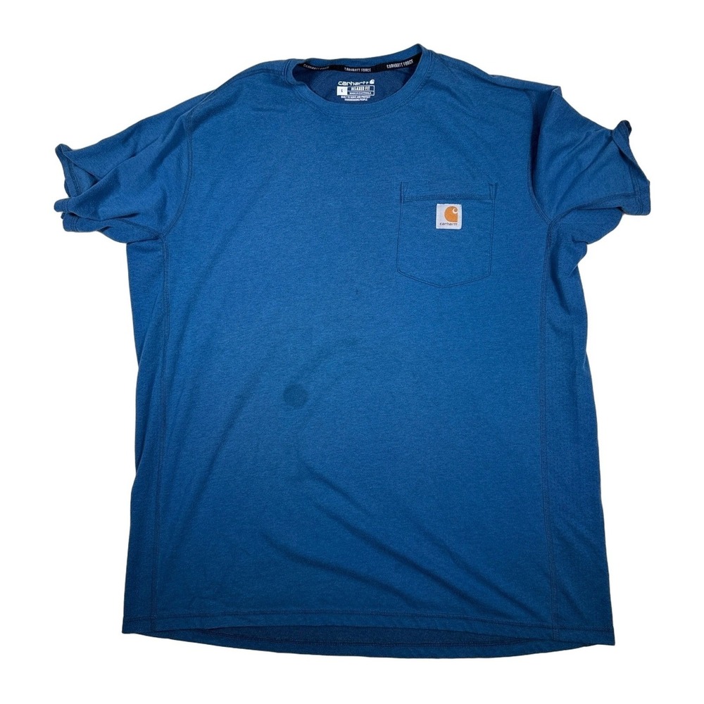 Carhartt Force Relaxed Fit Short Sleeve Pocket T Shirt Men's Large Blue